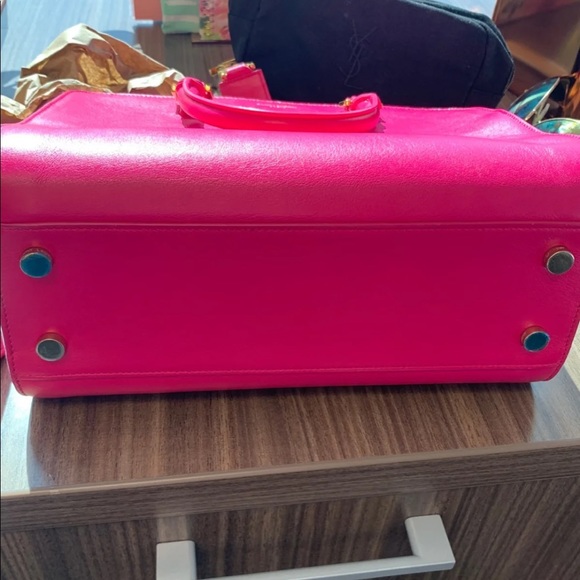 YSL Pink Monogram Calfskin Baby Cabas Bag - Picture 7 of 8